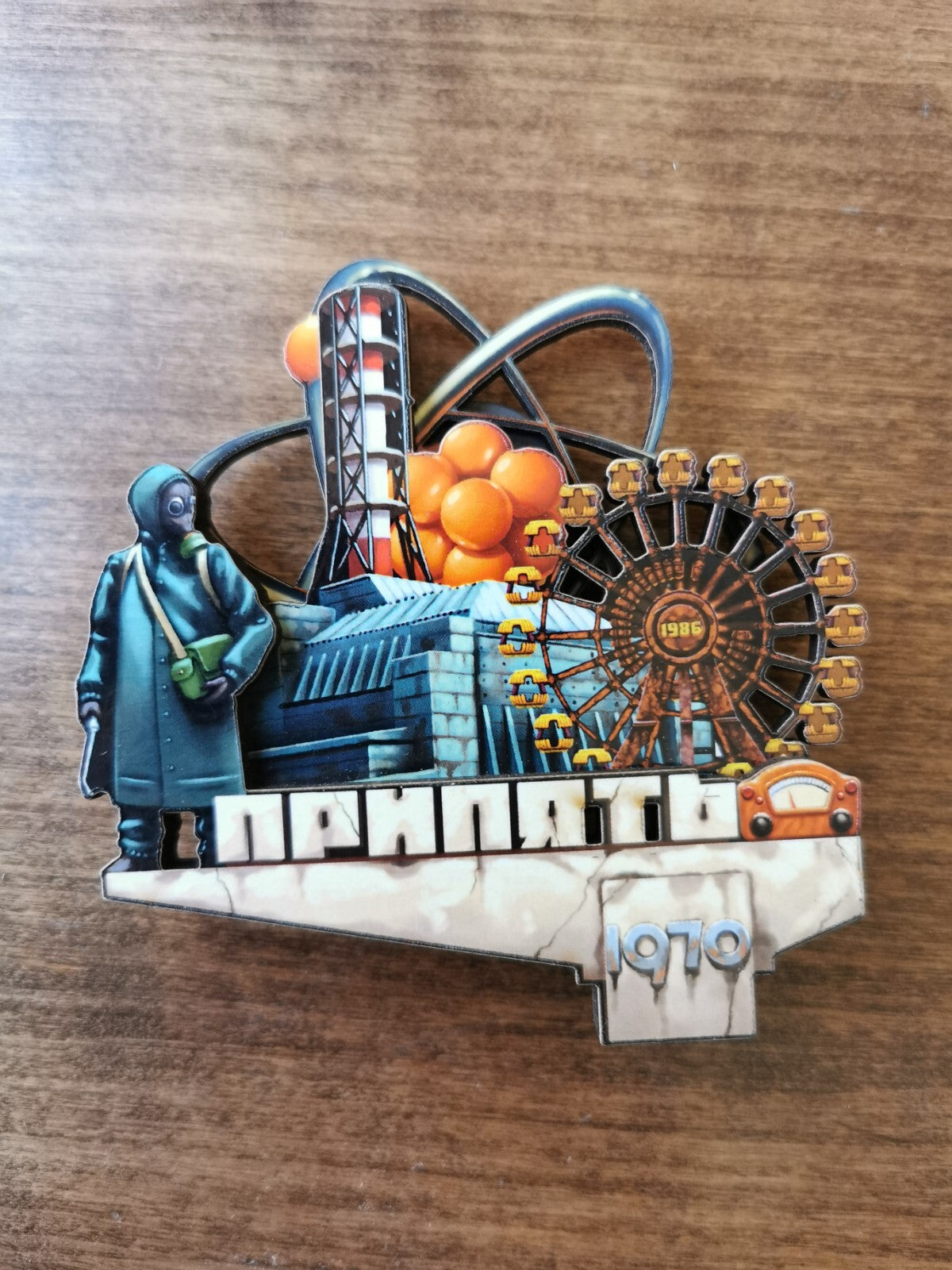 Chernobyl Nuclear Power Plant magnet 1986 Pripyat Handmade №11 wooden