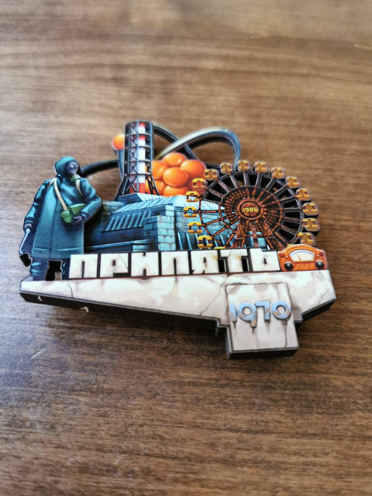 Chernobyl Nuclear Power Plant magnet 1986 Pripyat Handmade №11 wooden