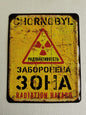 Chernobyl Radiation Metal Sign Ukraine Stalker Yellow