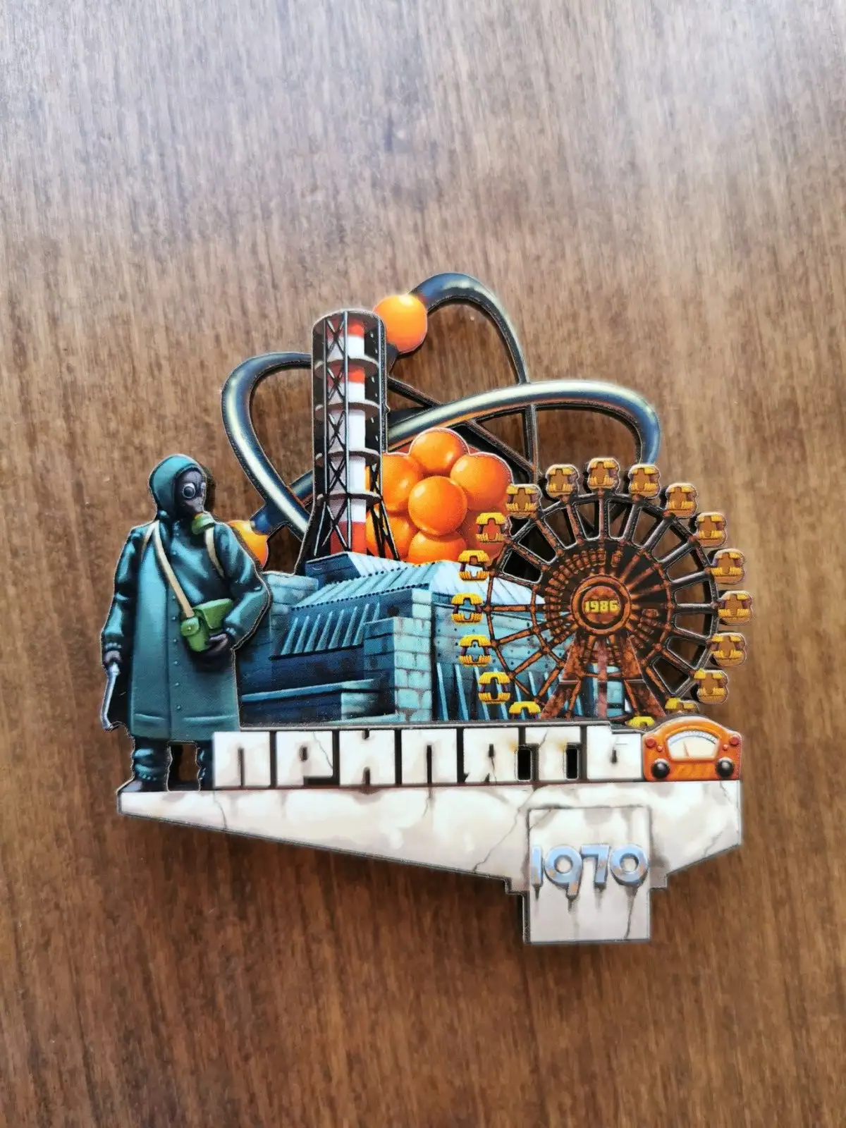 Chernobyl Nuclear Power Plant magnet 1986 Pripyat Handmade №11 wooden