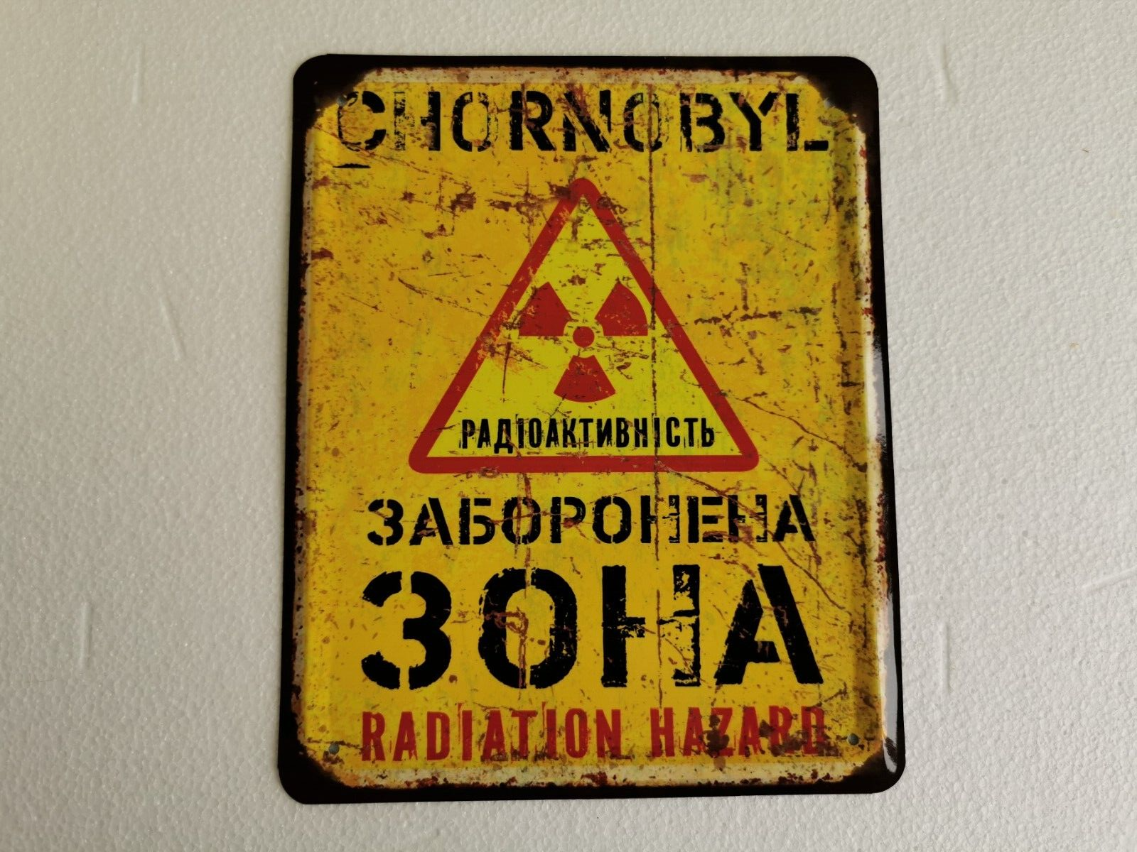 Chernobyl Radiation Metal Sign Ukraine Stalker Yellow