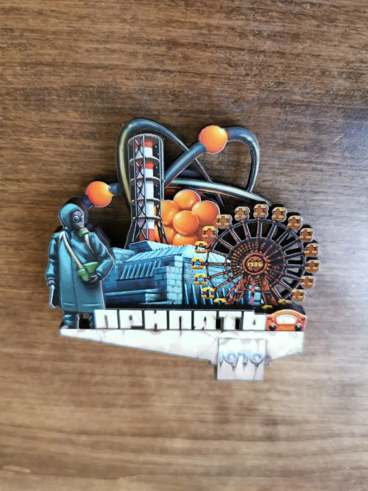 Chernobyl Nuclear Power Plant magnet 1986 Pripyat Handmade №11 wooden
