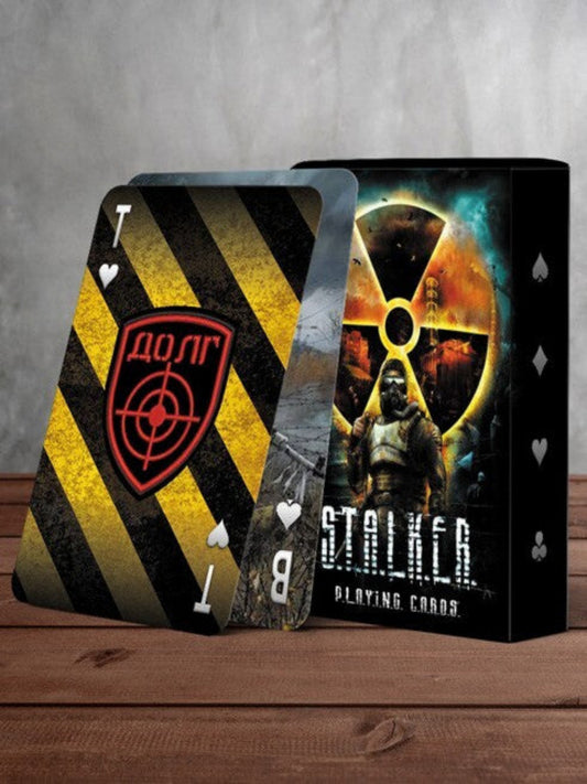 Poker playing cards in the style of the game S.T.A.L.K.E.R.